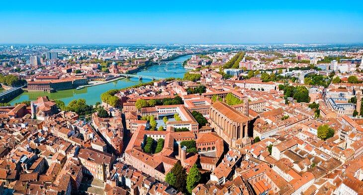 Vista aérea de Toulouse, Francia