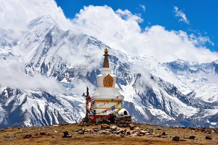 Estupa en la región de Annapurna