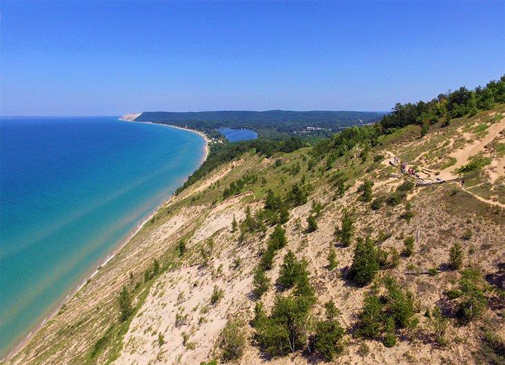 Blick von der Aussichtsplattform im Empire Bluffs Nature Preserve