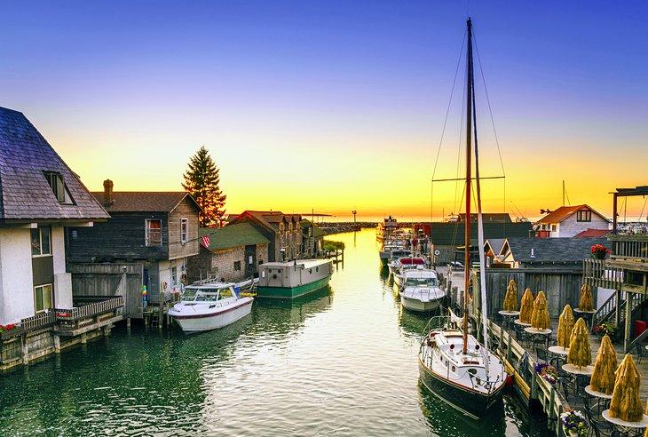 Fishtown bei Sonnenuntergang