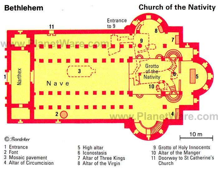 Belén - Iglesia de la Natividad - Mapa de planta