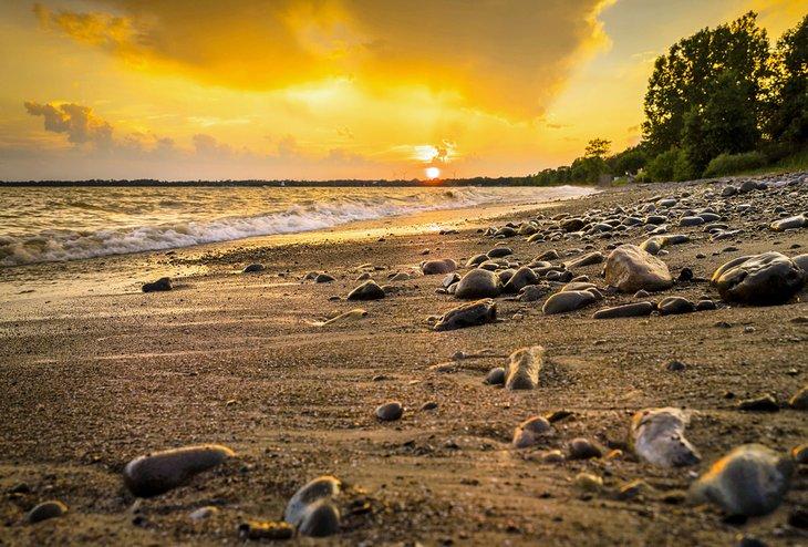 Coucher de soleil au parc provincial Rock Point