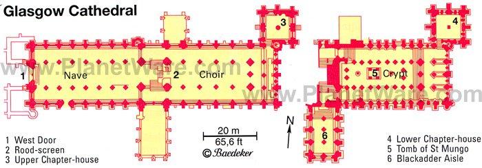 Catedral de Glasgow - Mapa de planta