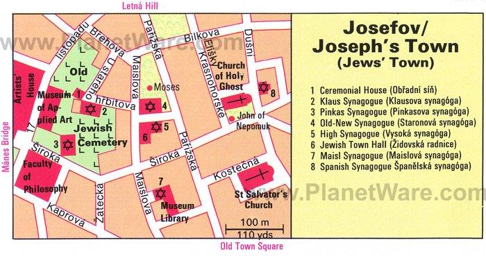 Mapa de Josefov (La ciudad de José)