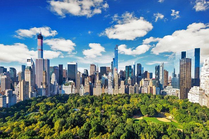 Vue aérienne de Manhattan et Central Park