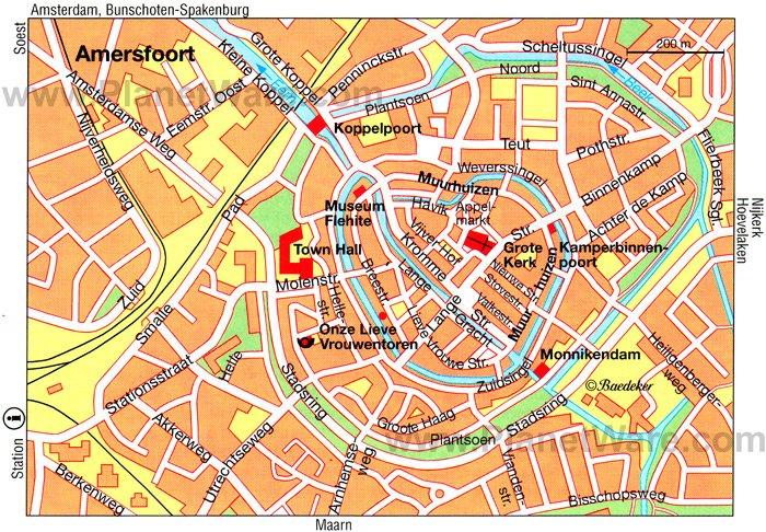 Mapa de Amersfoort - Atracciones Turísticas