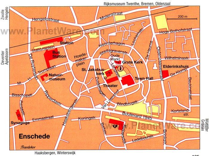 Mapa de Enschede - Atracciones Turísticas