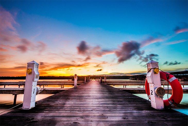Marina Midway al atardecer