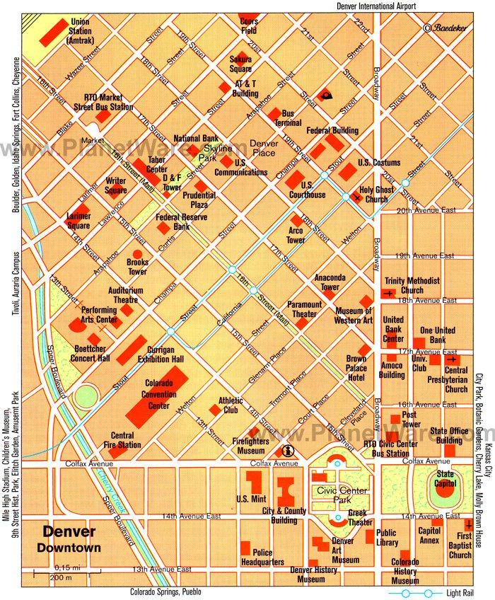 Mapa de Denver - Atracciones Turísticas