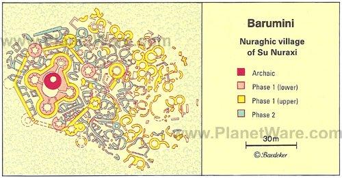 Mapa de Barumini - Atracciones Turísticas