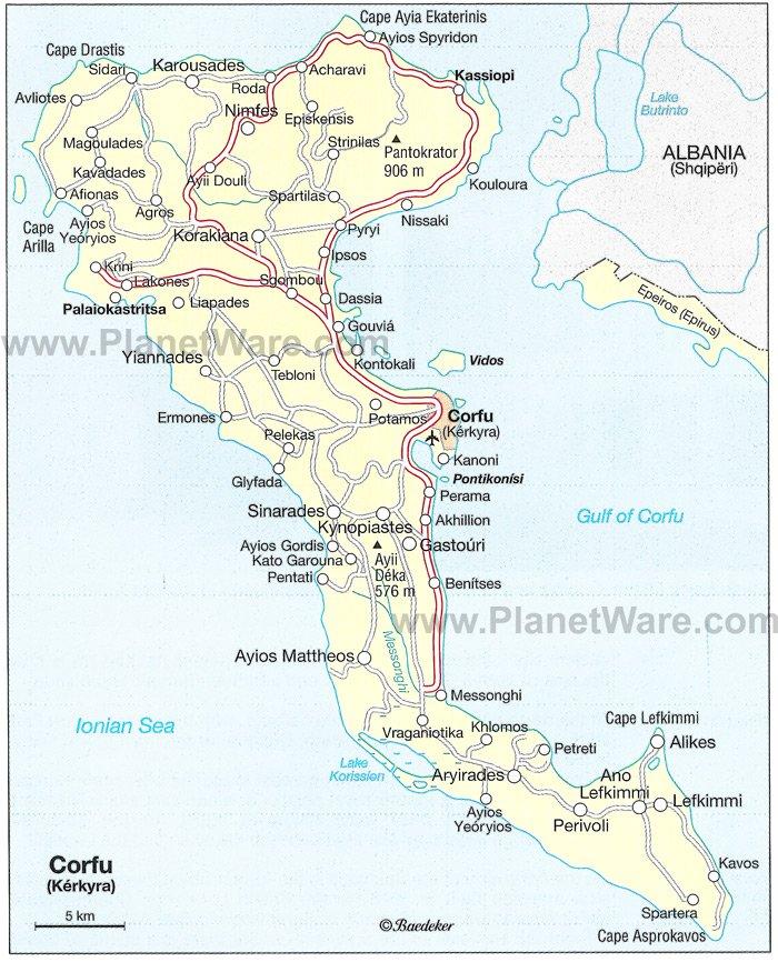 Corfú - Mapa de planta