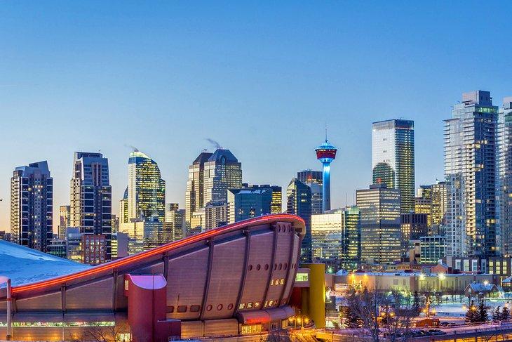 Atardecer en el centro de Calgary
