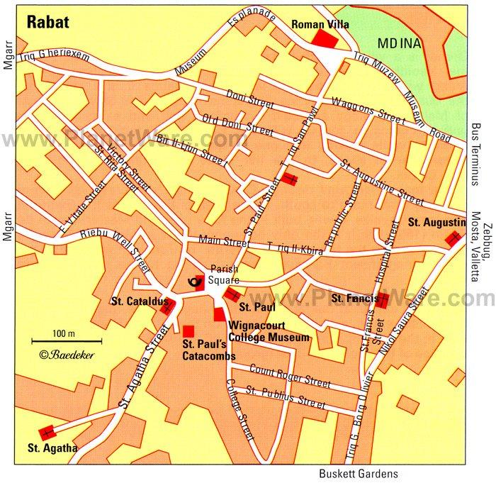 Mapa de Rabat - Atracciones Turísticas