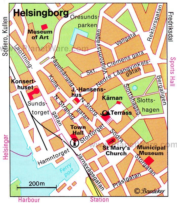 Mapa de Helsingborg - Atracciones Turísticas