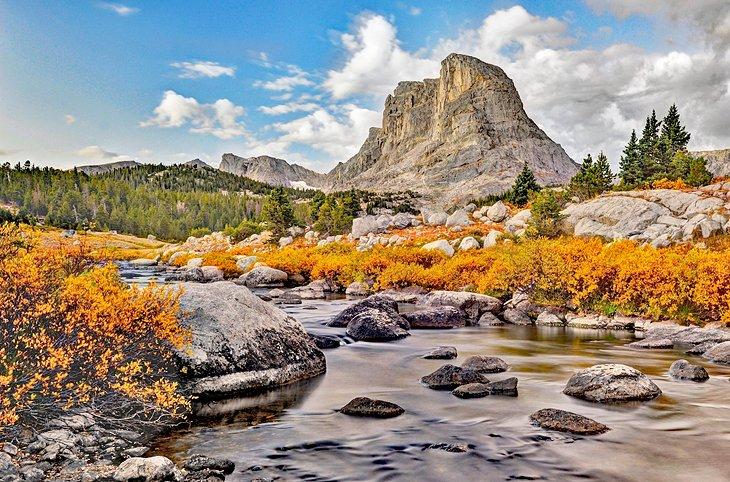 Río Little Wind y Pico Buffalo Head, Bosque Nacional Bridger-Teton