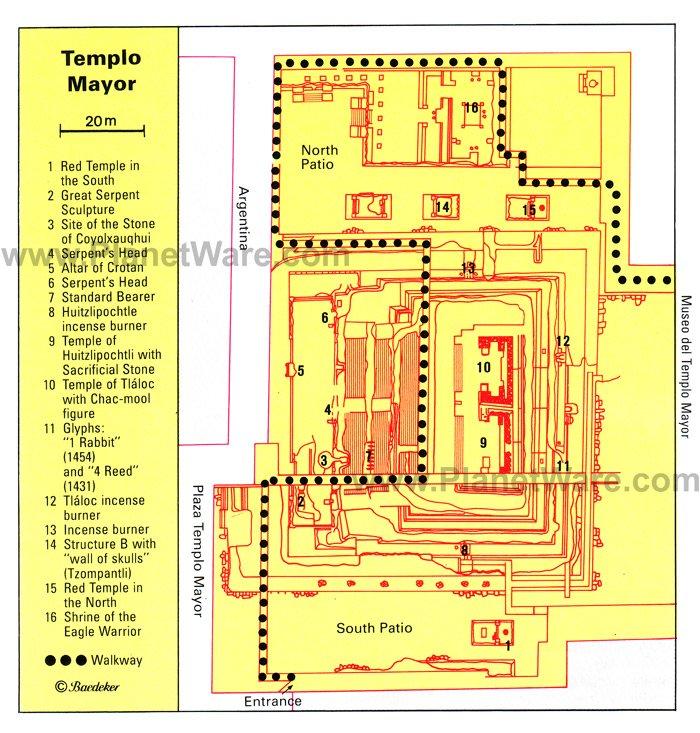 Templo Mayor - Mapa de planta