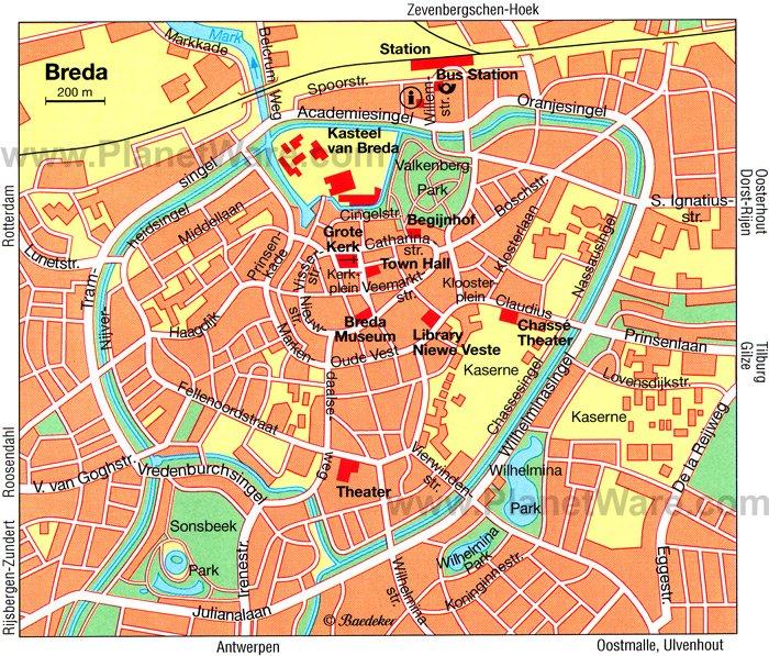 Carte de Breda - Attractions