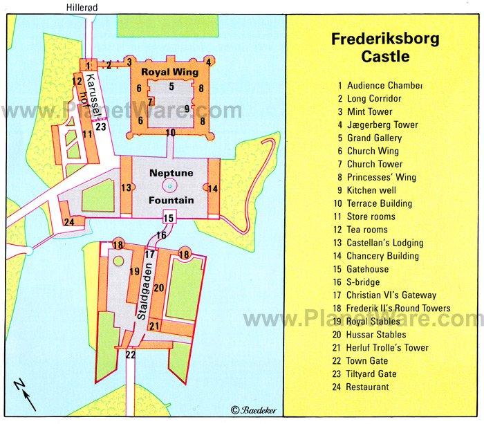 Karte von Frederiksborg Schloss