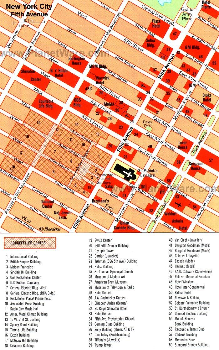 Quinta Avenida - Mapa de distribución