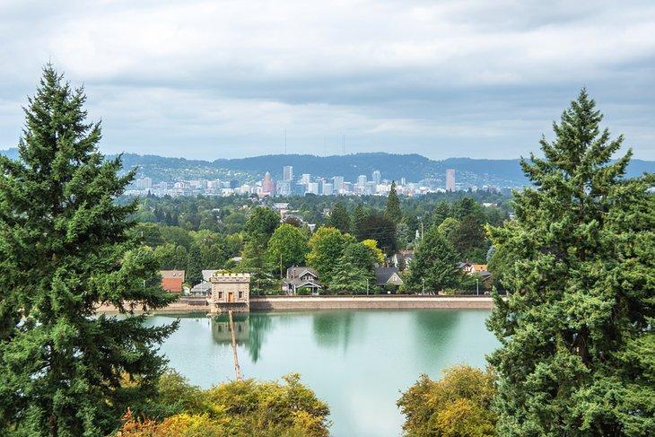 Downtown Portland vom Mount Tabor Park