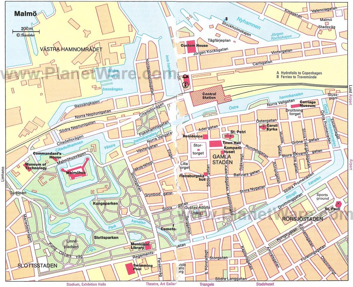 Mapa de Malmö - Atracciones Turísticas