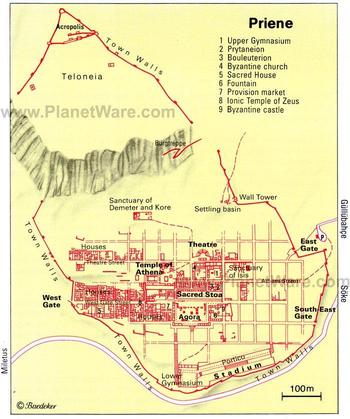 Priene - Mapa de planta