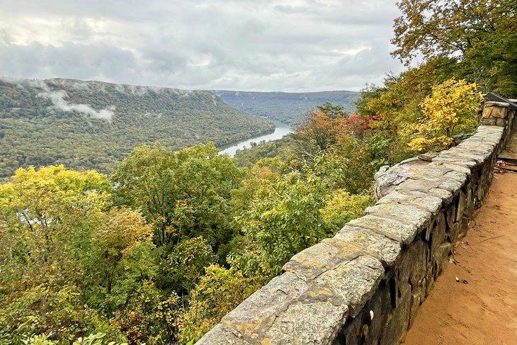 Blick auf den Tennessee River von Signal Point im Chickamauga und Chattanooga National Military Park