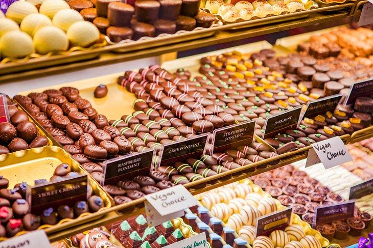 Schokoladen im Verkauf im Englischen Markt, Cork