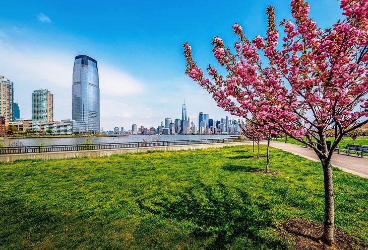 Vista del horizonte de Manhattan desde Liberty State Park