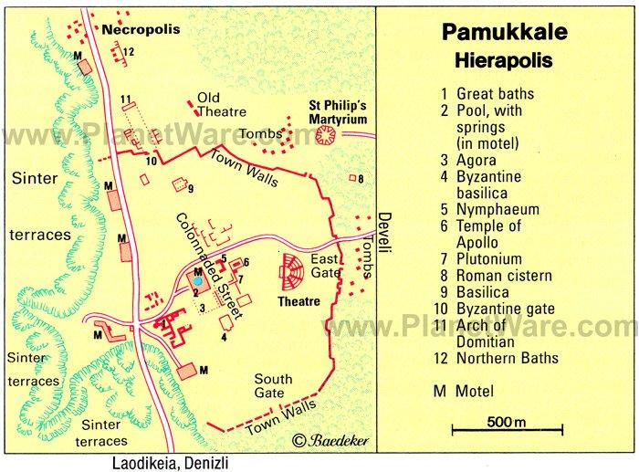 Pamukkale - Mapa de planta