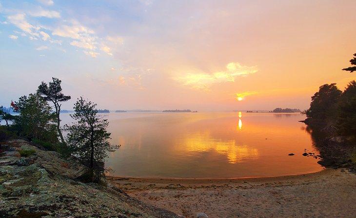 Sonnenuntergang am Rainy Lake