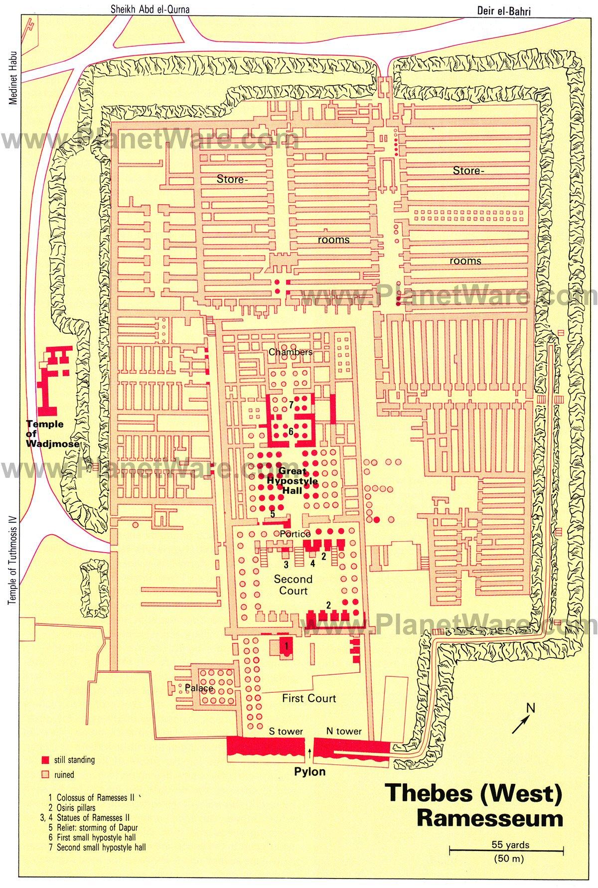 Tebas - Ramesseum - Plano del templo