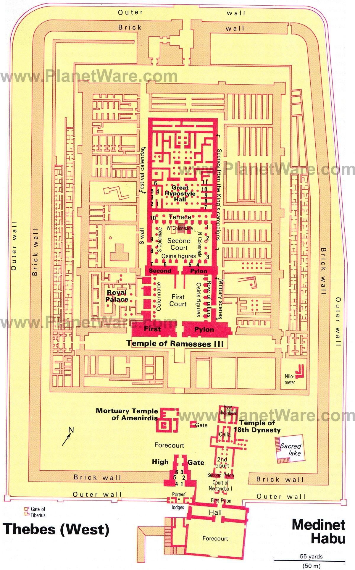 Medinet Habu - Plano del templo