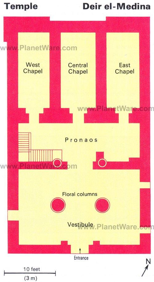 Templo de Deir el-Medina - Plano del templo