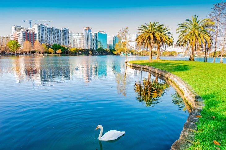 Lac Eola dans le centre d'Orlando