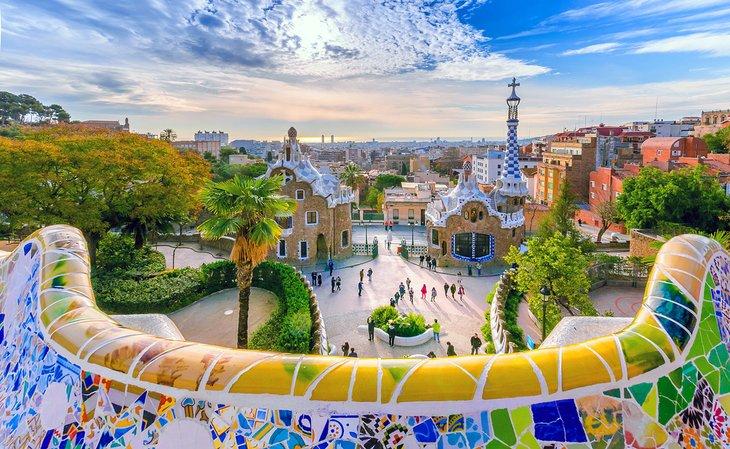 Vue depuis le parc Güell à Barcelone