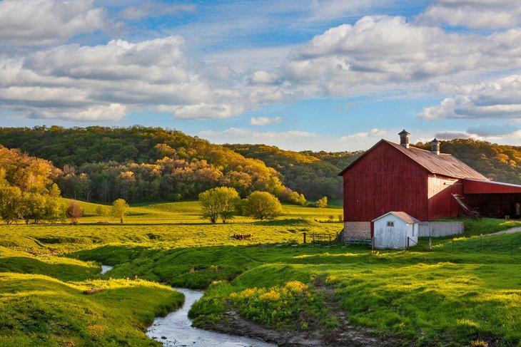 Granja en la rural de Wisconsin