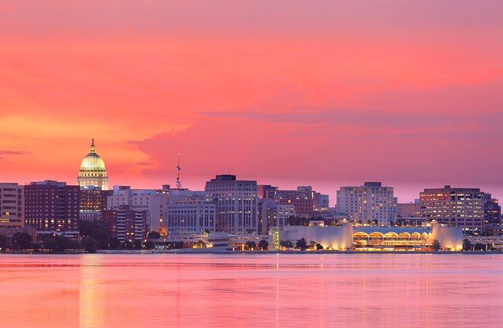 Horizonte de Madison al atardecer