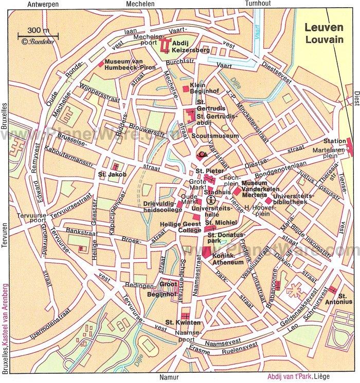 Leuven Karte - Touristenattraktionen