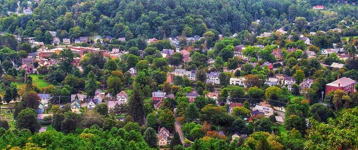 Vista de Woodstock, Vermont desde la cumbre de Mt. Tom