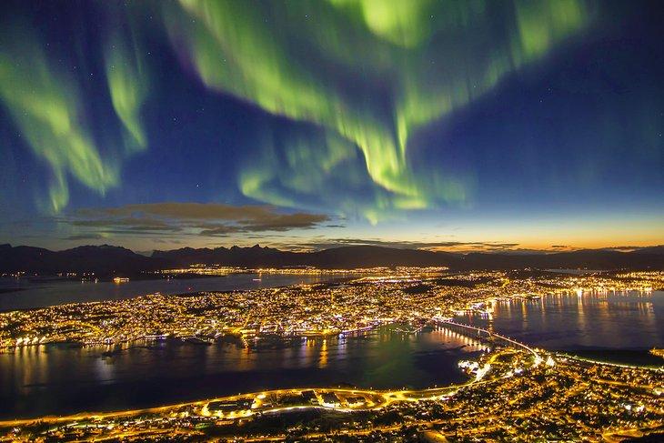 Auroras boreales sobre Tromsø