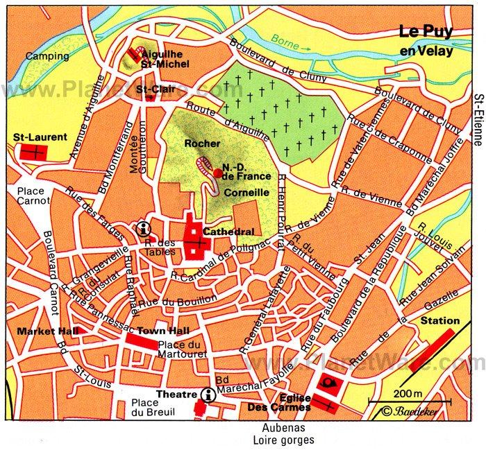 Le Puy en Velay Karte - Touristische Attraktionen