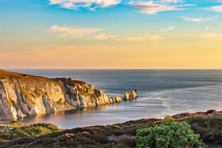 Needles bei Sonnenuntergang auf der Isle of Wight