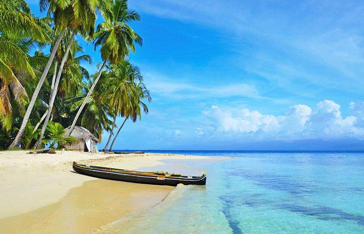 Plage dans les îles San Blas