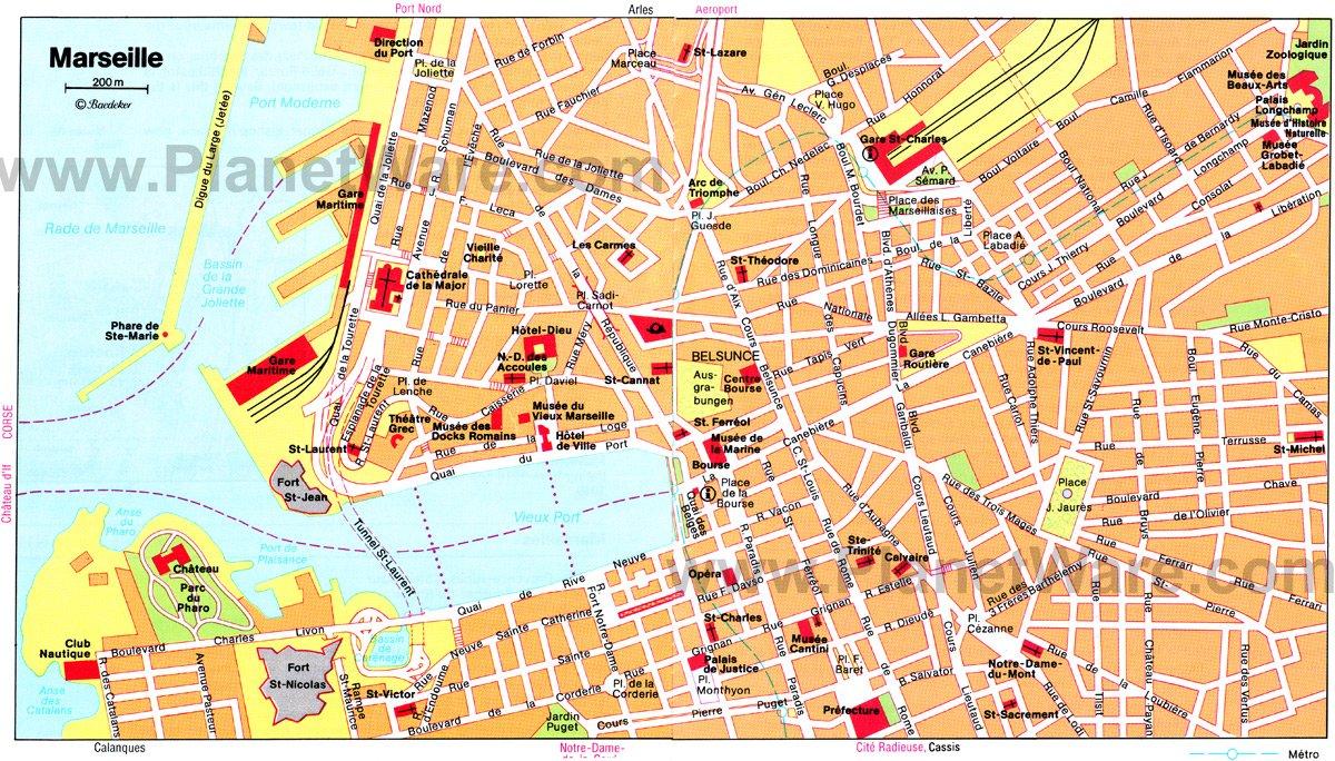 Mapa de Marsella - Atracciones Turísticas