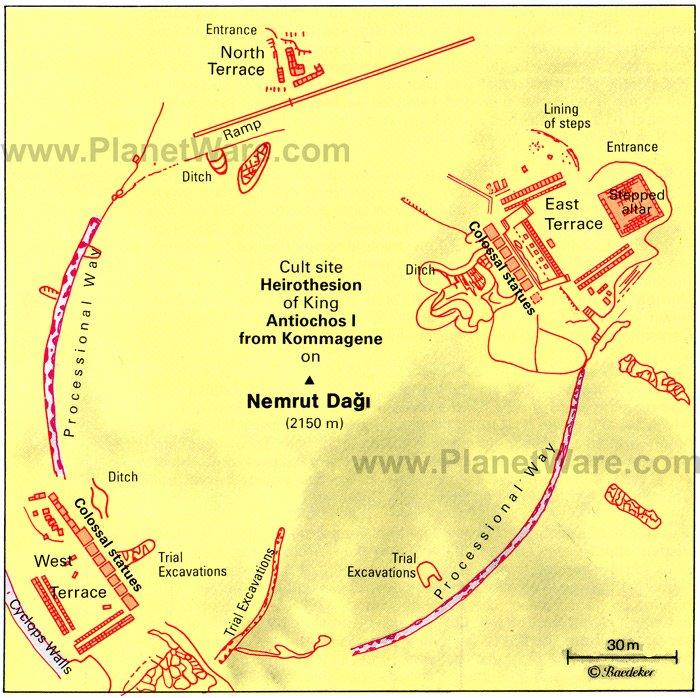 Nemrut Dagi - Grundrisskarte