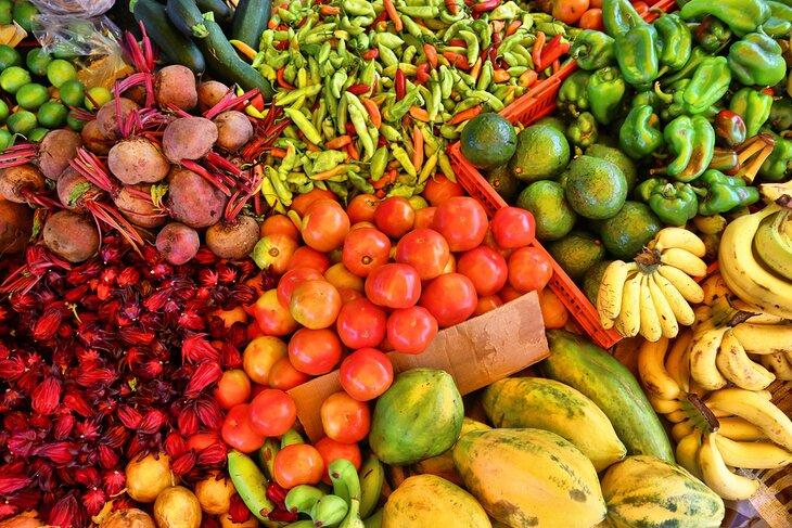 Fruits et légumes en vente à Pointe-à-Pitre