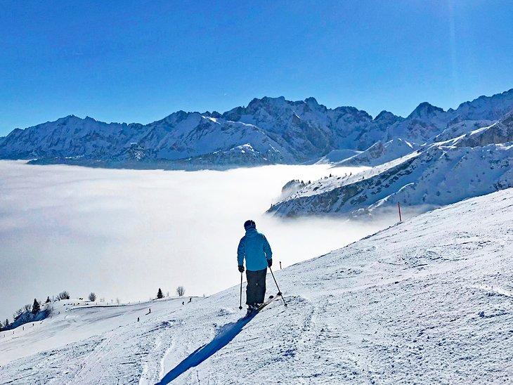Esquiando en Garmisch-Partenkirchen