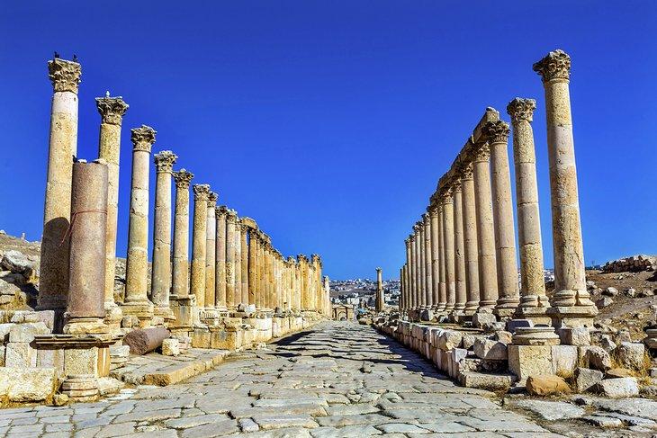 Columnas corintias en las ruinas de Jerash