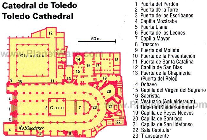 Catedral de Toledo - Mapa del plano